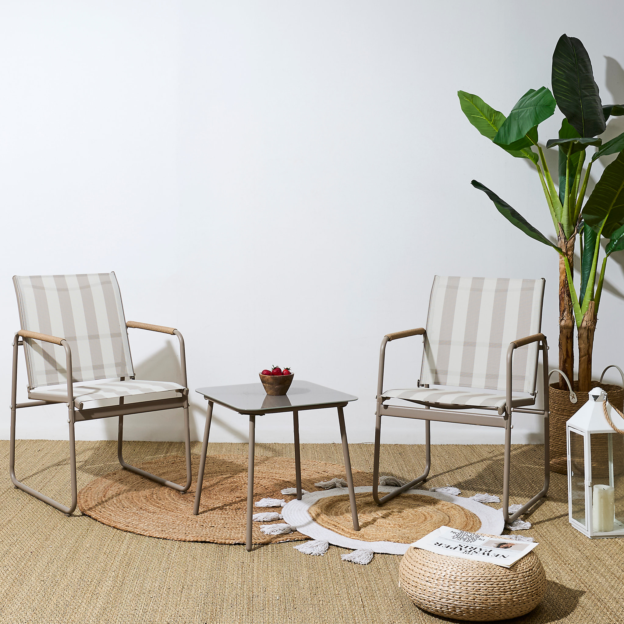 Salon De Jardin Namur 2pcs Beige