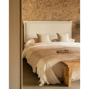 Cabecero tapizado desenfundable de lino blanco de varias medidas