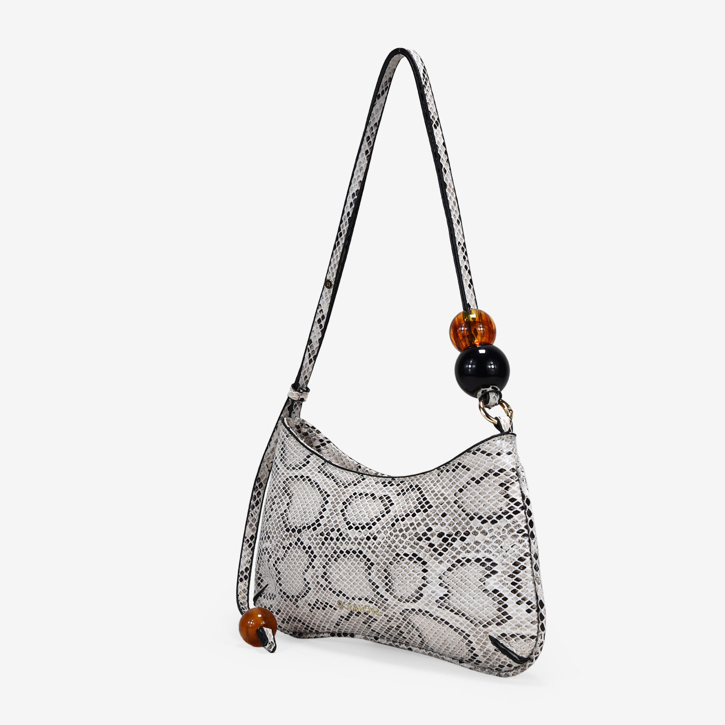 Bolso de hombro serpiente con cuentas marmoladas