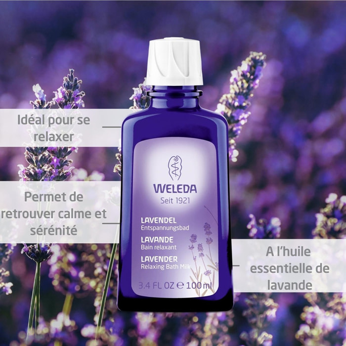 WELEDA - Duo  Bain relaxant à la Lavande - Calme et sérénité -  Vegan* - Certifié Natrue**- Flacon 200 ml  x 2