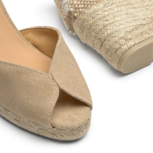 Alpargatas de mujer Bianca en algodón acabado lavado, cierre mediante lazada