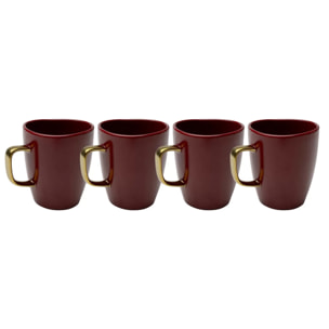 Mugs Vibrations rouges set de 4 Kare Design