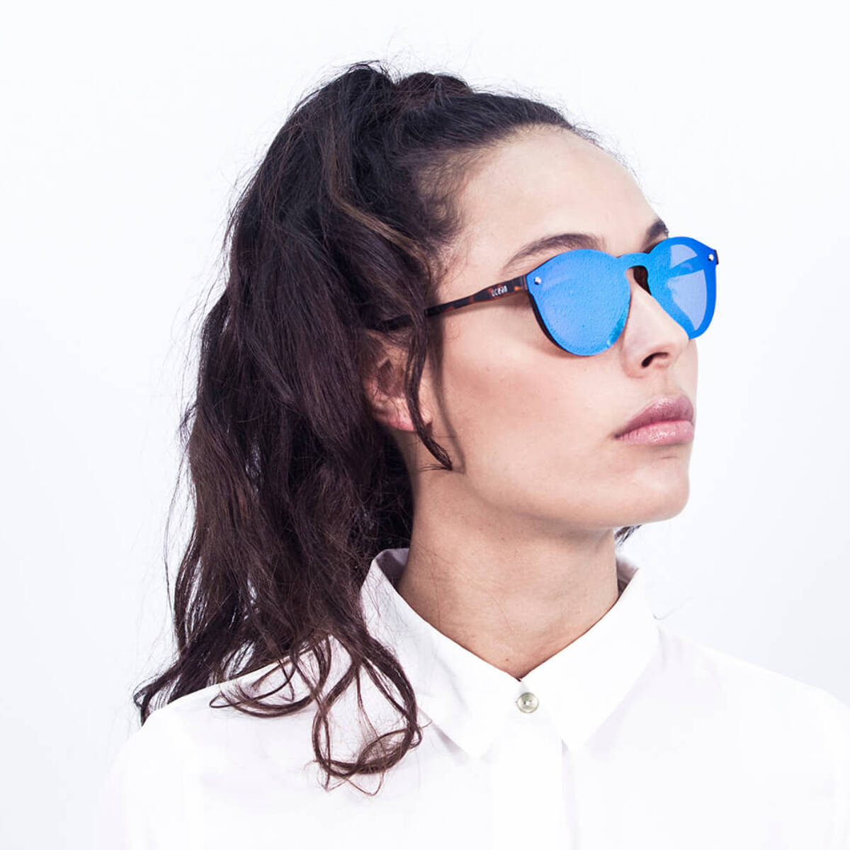 Gafas de sol PALO ALTO RIGA - Mate demi marrón y revo azul cielo / Plana