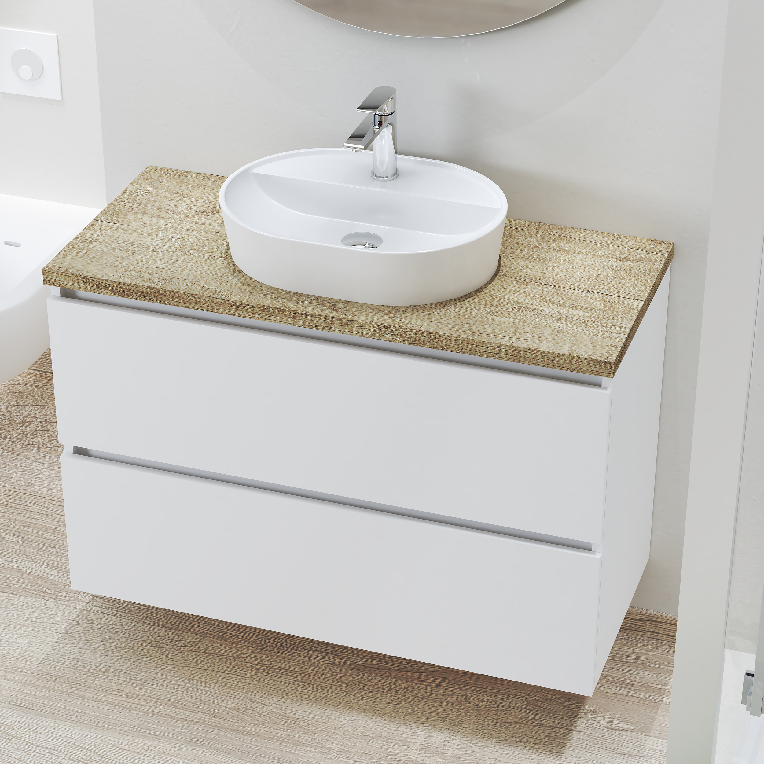 Conjunto mueble de baño NORDIK Alday, 100cm, Blanco Mate