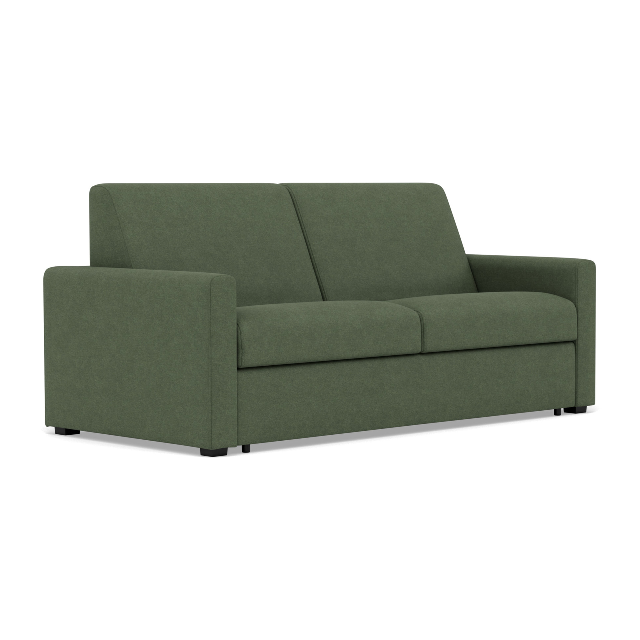 Julia - canapé 3 places convertible couchage quotidien matelas 14 cm en tissu - Vert
