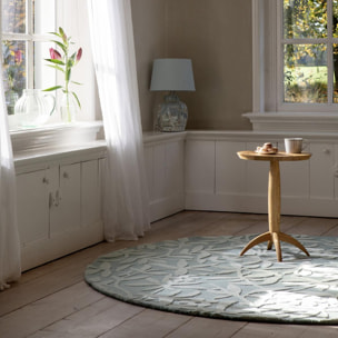 Tapis rond fait main en laine motif floral ALTA