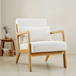 Fauteuil en bois et velours côtelé - LANNA
