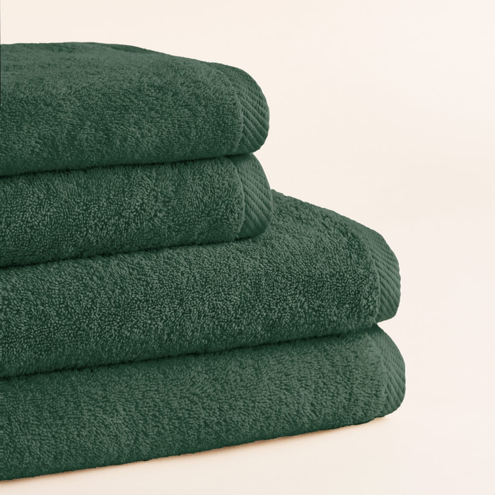 Set de serviettes éponge 100% coton éponge peigné - 600 g/m2 emerald