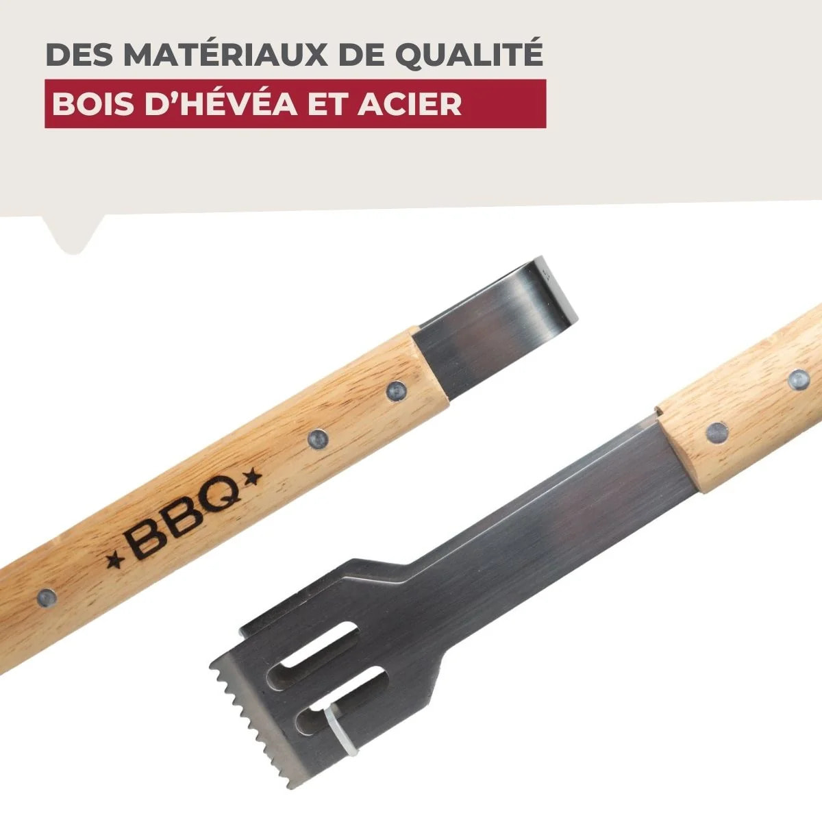 Set de 2 ustensiles de cuisine pince cuisson viande Fackelmann Barbecue