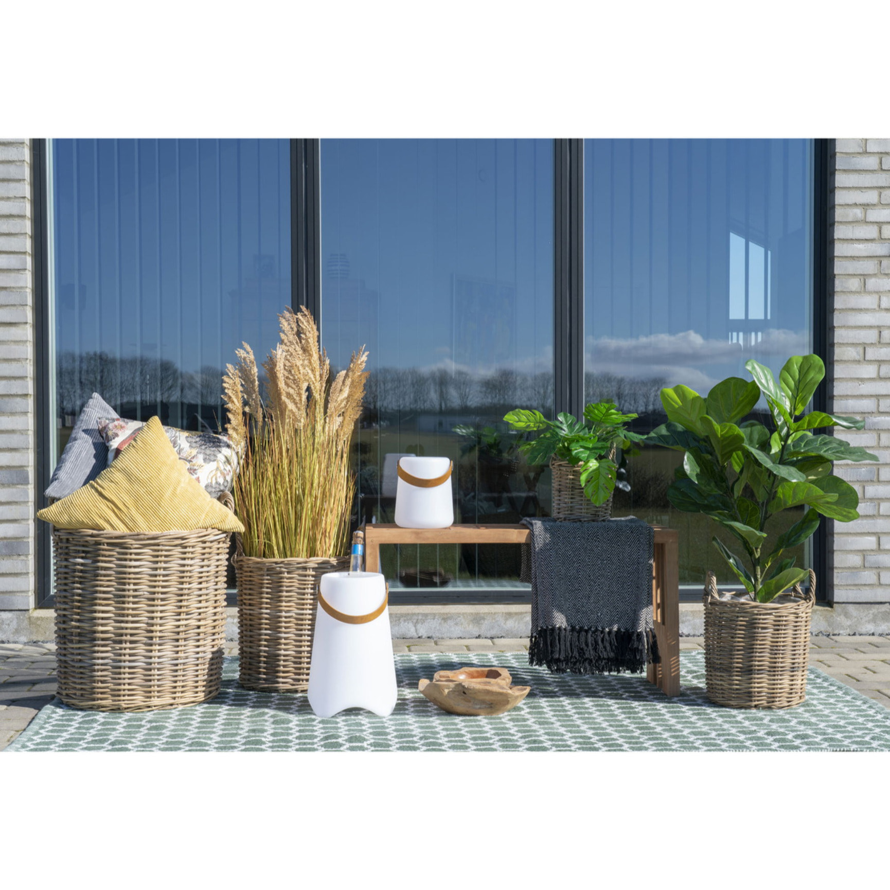 Set di 4 cesti Caor in rattan kubu naturale - misure assortite