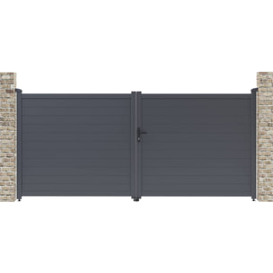 Portail aluminium "Marc" - 349.5 x 155.9 cm - Gris