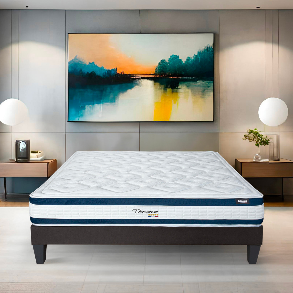 Matelas Chenonceau, Soutien Ferme, 26 cm, Mémoire de Forme & Mousse Haute Densité, Fabrication Française, Déhoussable