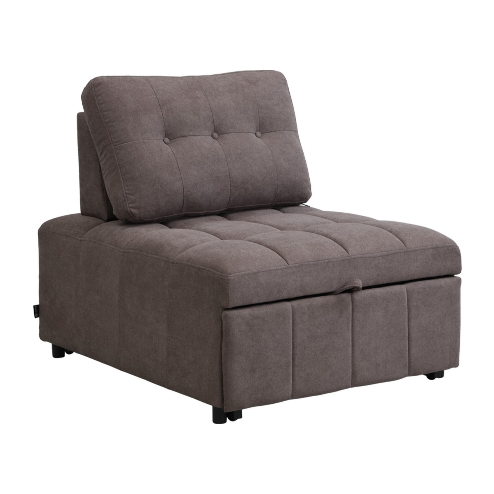 Poltrona letto singolo salvaspazio in tessuto marrone - Orleans