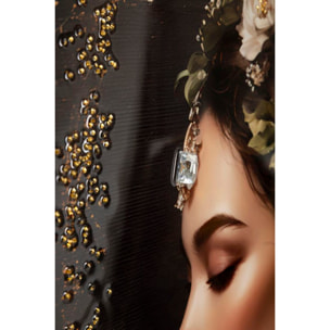 STAMPA DIPINTA SU TELA LACCATA PERSIAN C/CORNICE -B- CM 62X3,5X92