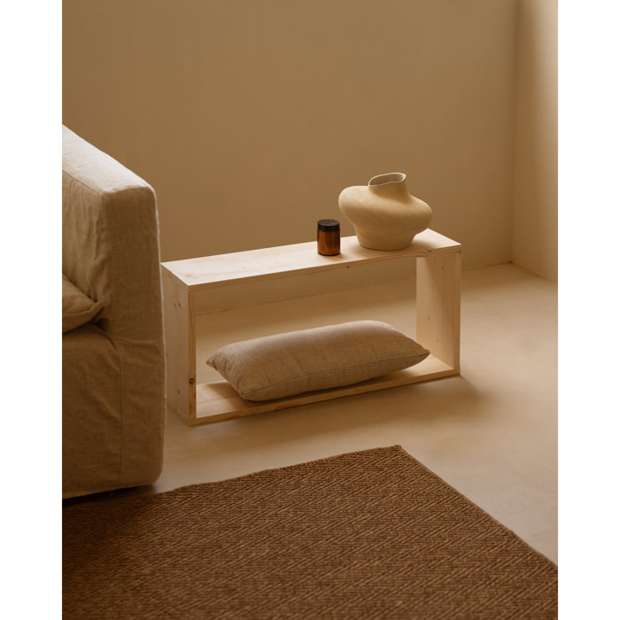 Mobilier d'appoint en bois massif ton naturel Hauteur: 38 Longueur: 80 Largeur: 20