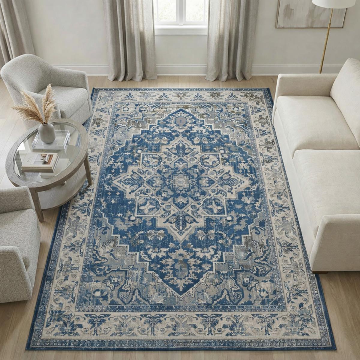 Tapis d'orient, motif oriental, zymi, anti perte de fibre
