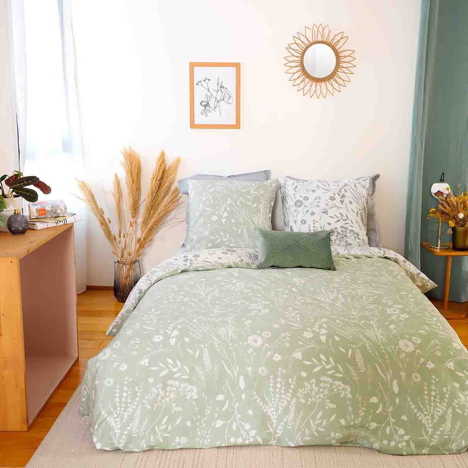 Parure housse de couette 3pcs 100% satin de coton 78fils susie