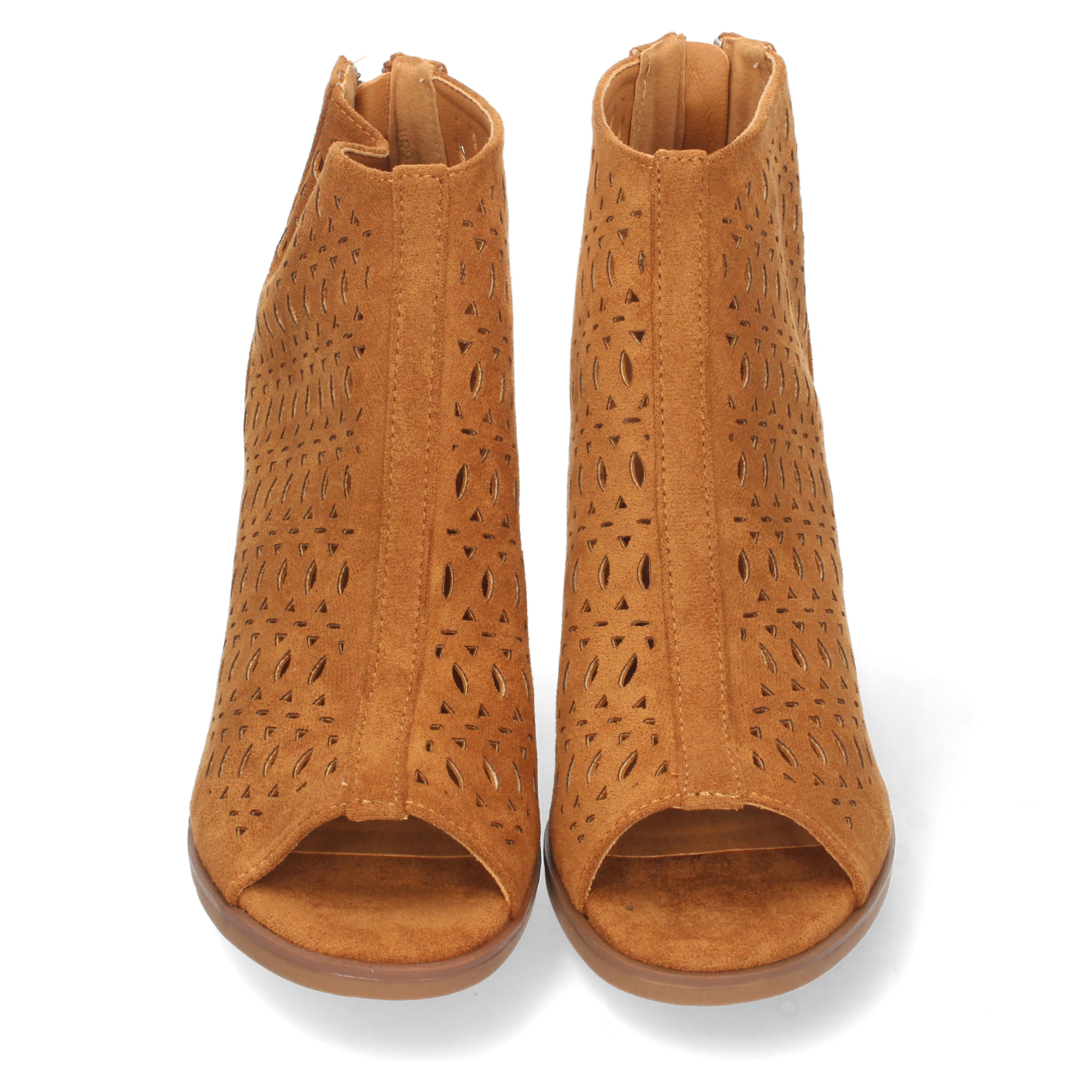 Botín de Tacón con Calados y Cremallera