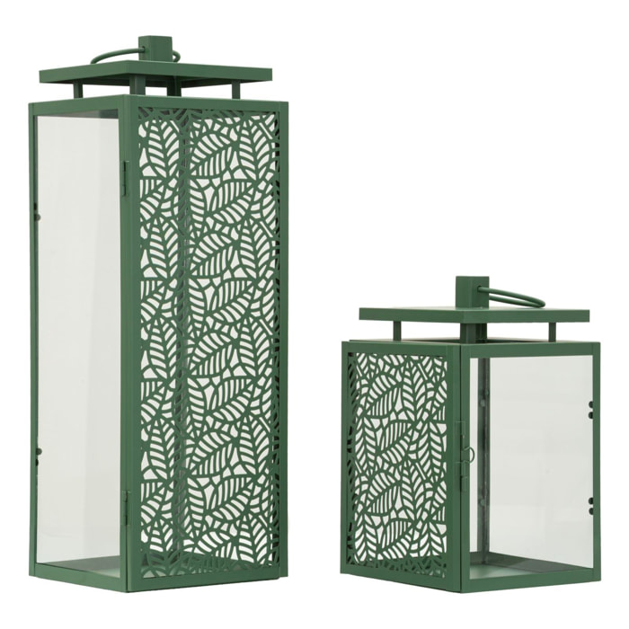 LANTERNE HALL COPPIA CM 15X14,5X41,5-15X14,5X24 (VETRO TEMPERATO)