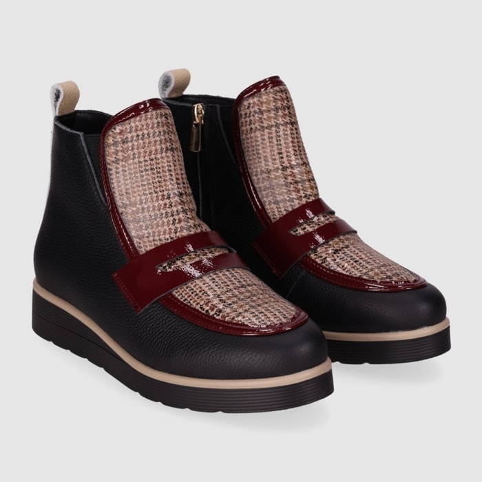 Botines de Piel - Multicolor - Tacón: 3 cm