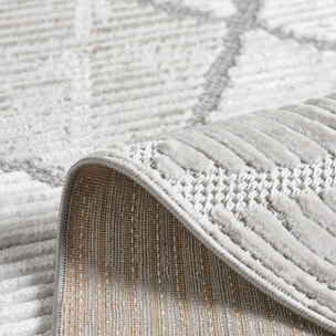 Tapis Loopin 321 gris - Motif en relief - Indoor & Outdoor