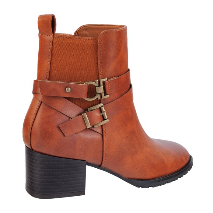 Stivaletti in simil pelle con tacco comodo quadrato