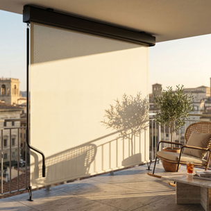 Maki - Tenda da sole verticale manuale a caduta 180x250 cm impermeabile per interno esterno in alluminio beige