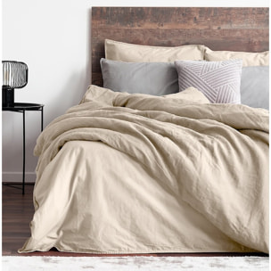 Parure housse de couette 3PCS en Lin et coton lavé 57 fils - DUNE