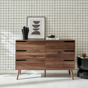 Commode décor bois 6 tiroirs NEPAL