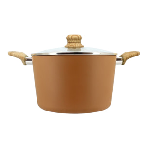 Faitout 24cm avec revêtement céramique noisette - tous feux COLORAMA