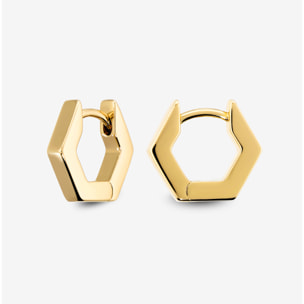 Orecchini a Cerchio Bullone placcati Oro Giallo 18Kt