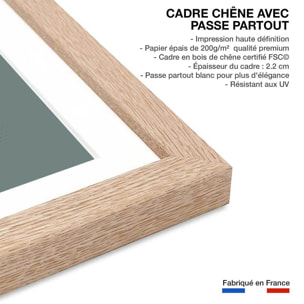 Affiche enfant frisson de blaireau  Affiche + cadre en bois - Chêne