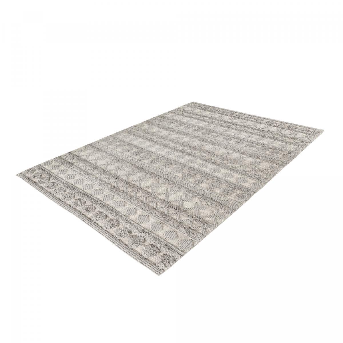 Tapis salon et chambre tissé en laine motif scandinave FUNI