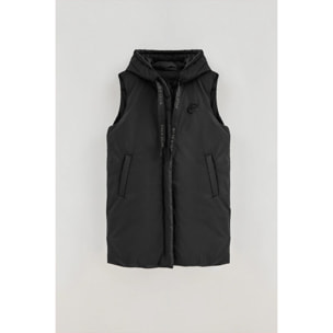 Gilet lungo reversibile nero con logo Polo Club