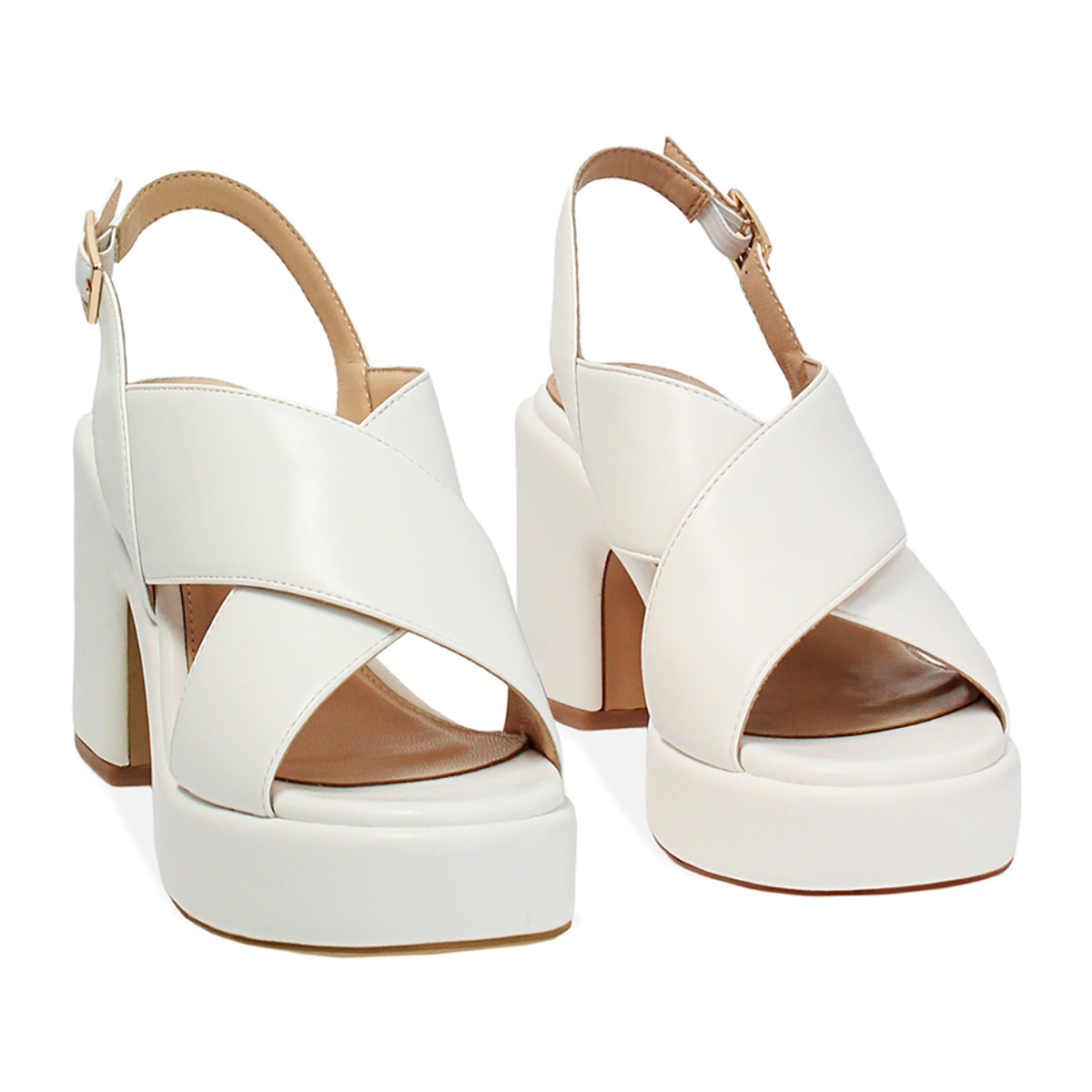 Sandali bianchi tacco 8 cm