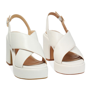 Sandali bianchi tacco 8 cm