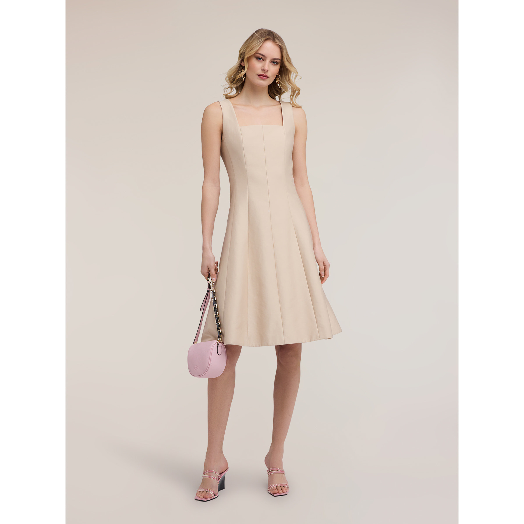 Motivi - Vestito flare a telini - Beige