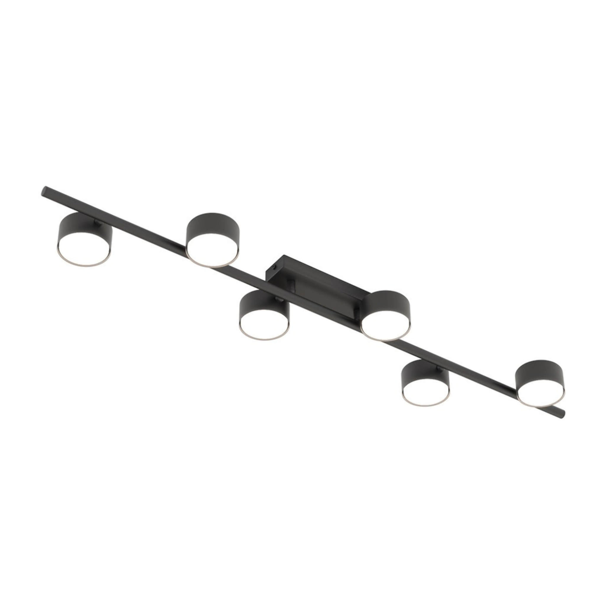 Faretto da soffitto BET a quattro luci in acciaio nero opaco