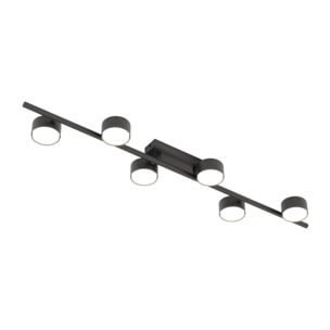 Faretto da soffitto BET a quattro luci in acciaio nero opaco