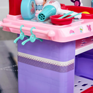 Jeu d'imitation nursery table enfant h72cm avec 28 accessoires rose