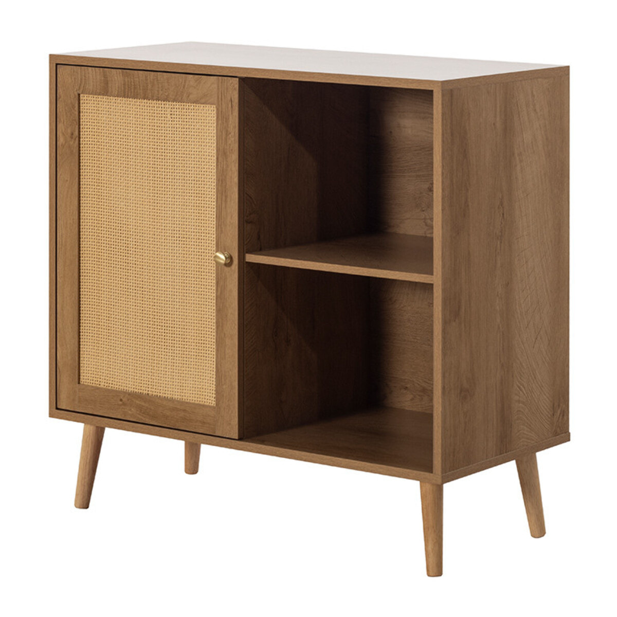 Goto - buffet haut - effet bois et cannage - 80 cm - Bois