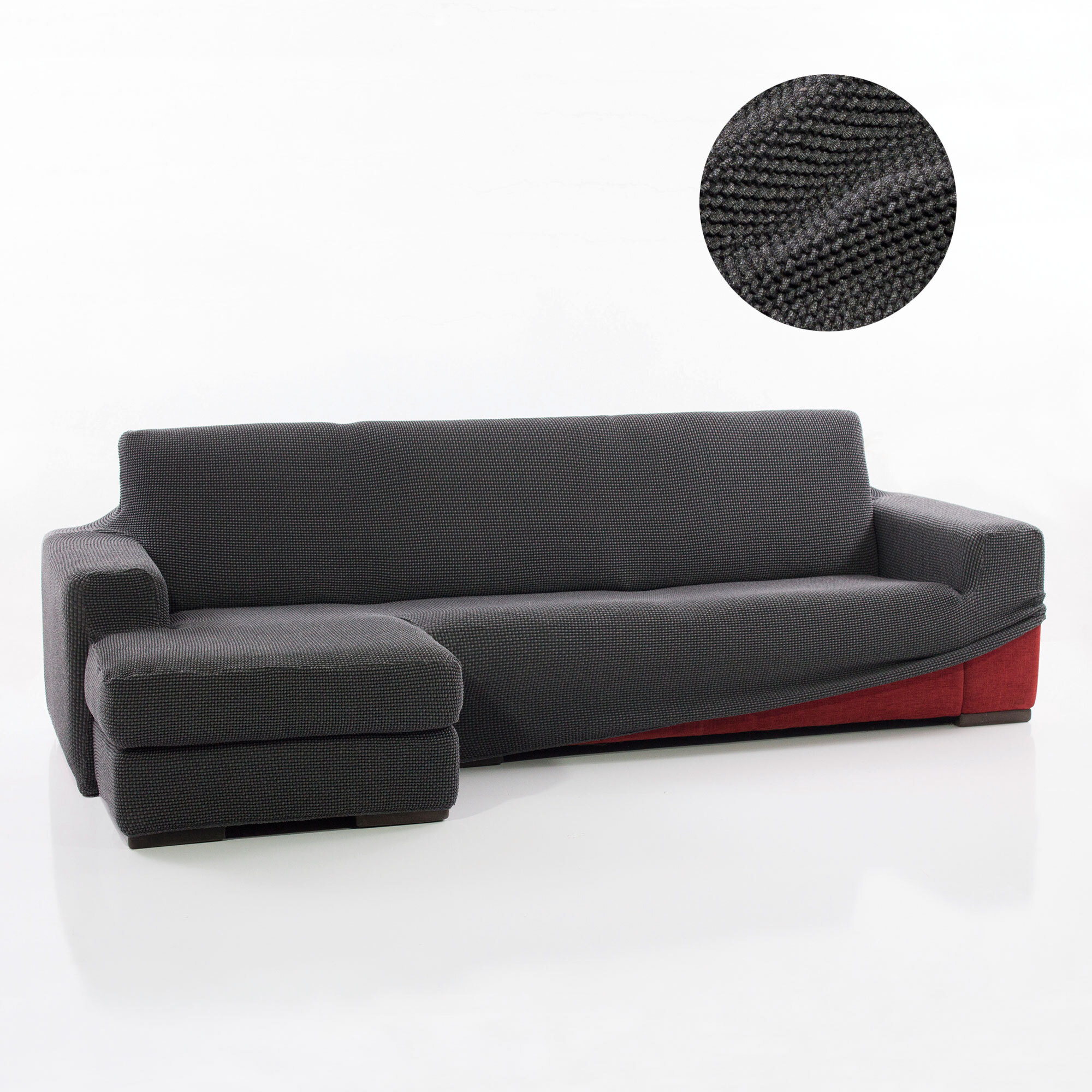 Funda para Chaise Longue izquierdo (visto de frente) brazo corto SÚPER ELÁSTICA modelo HELENA