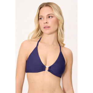 Top bikini a triangolo Blu