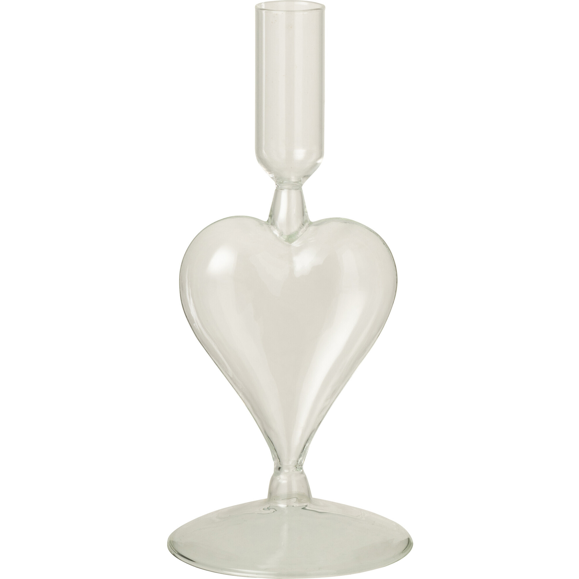 J-Line bougeoir Cœur - verre - transparent