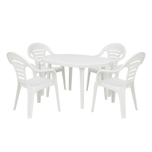 Chaise de jardin blanche en résine LOGA