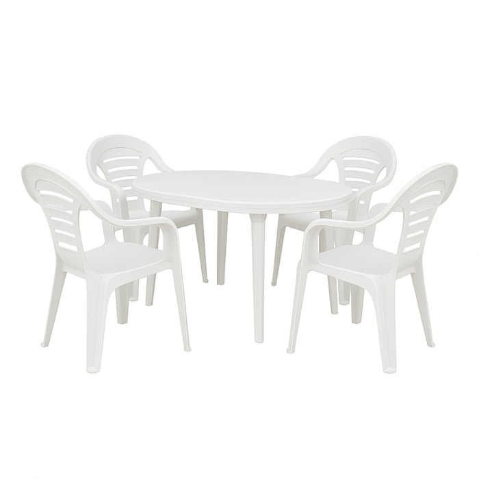 Chaise de jardin blanche en résine LOGA