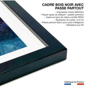 Poster vertical rainbow Affiche + cadre en bois - Noir