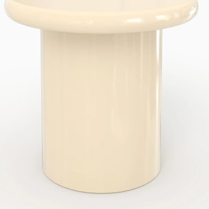 Table d'appoint laquée blanche en MDF, D50 cm - Apoline
