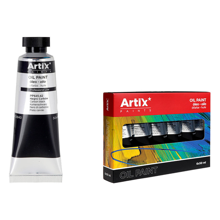 Pack 6 Uds. PINTURA AL ÓLEO EXPERT 50 ml NEGRO CARBÓN