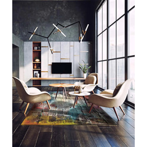 Tappeto arredo salotto soggiorno camera, stile moderno contemporaneo stile urban city graffiti multicolore